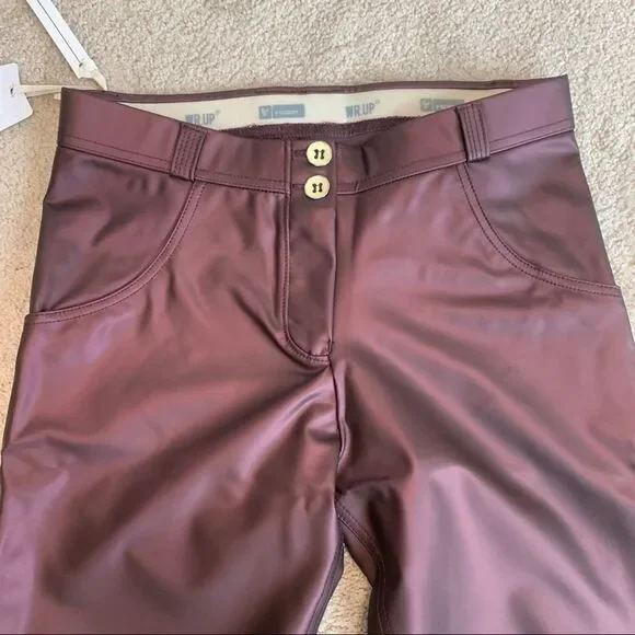 FREDDY WR.UP metallic leggings pants deep purple Sz M